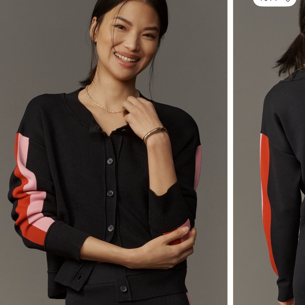 Anthropologie Maeve Side-Striped Cardigan Sweater